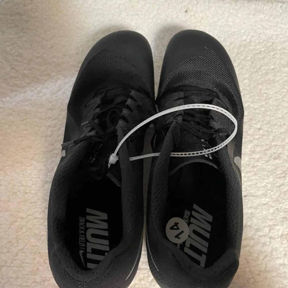 Nike Zoom Rival M 9 Mens Track Field Spikes Black Silver AH1020-001‎ size 14